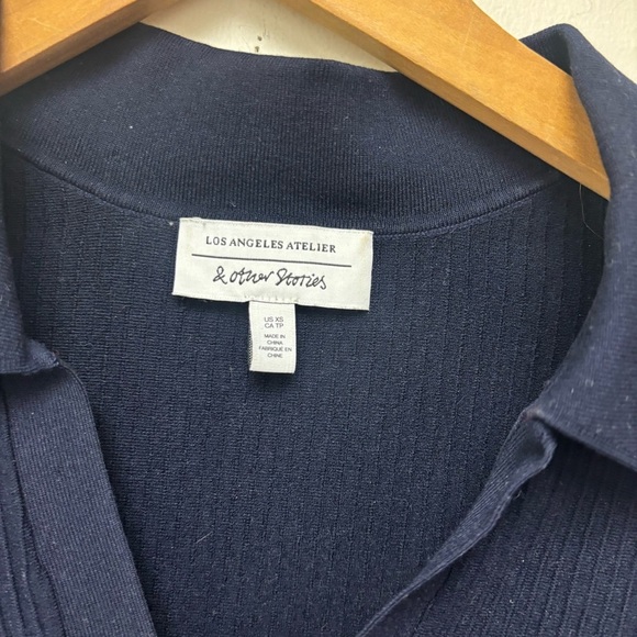 & Other Stories Cropped Open Collar Knit Top - Picture 5 of 10